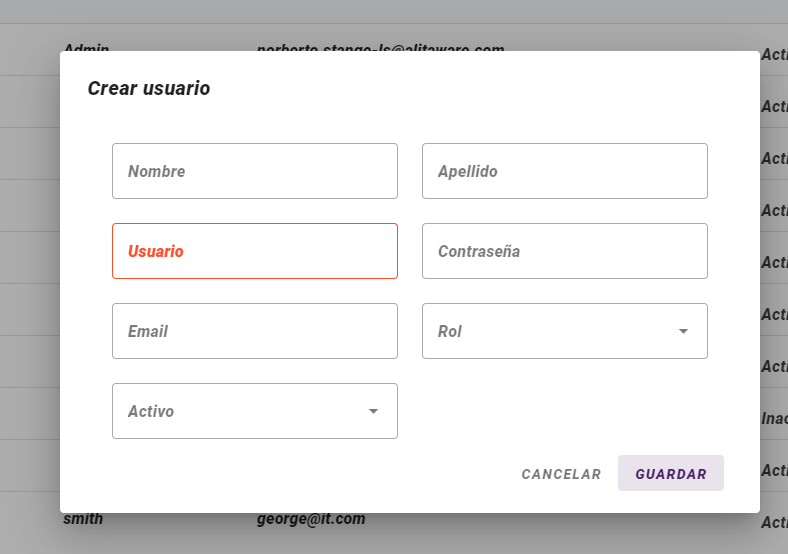 Crear Usuarios