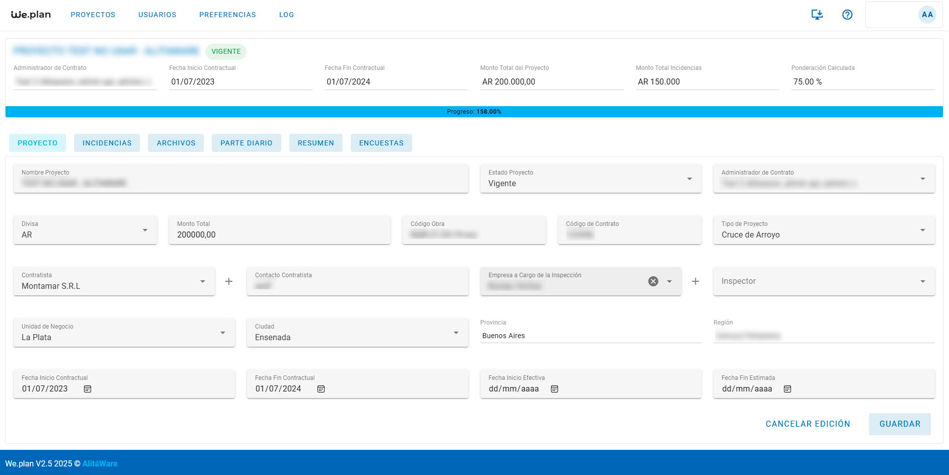 Vista de Proyecto
